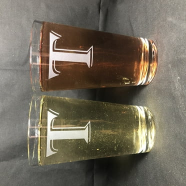 16OZ MONOGRAM BEER GLASS T SET OF 2