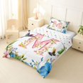 thumbnail image 2 of Castle Fairy Floral Letter M Hummingbird Twin Comforter Sets 3-Piece for Girls,Watercolor Animal Flower Bedding Set, 2 of 6
