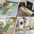 thumbnail image 5 of Sage Green Abstract 2'x6' Runner Rugs for Hallway Kitchen Bedside Non Slip Washable, Grey Geometric Oil Painting Vintage Entryway Rug Runners with Rubber Backing, Long Carpet Runner for Laundry Room, 5 of 8