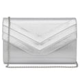 thumbnail image 1 of Bolso de noche Dasein para mujer, formal, fiesta, boda, plateado, 1 of 5