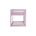 thumbnail image 5 of Mirightone Wood Floor Bunk Bed Twin Over Twin, Twin Low Bunk Bed Frame with Ladder & Safety Guardrails, All Bed with Slats, Pink, 5 of 7