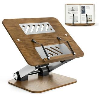 Wudkey Adjustable Stand White Recipe Holder With 360° Swivel Base And Page Clips For Music Score, Recipe, Tablet, Laptop