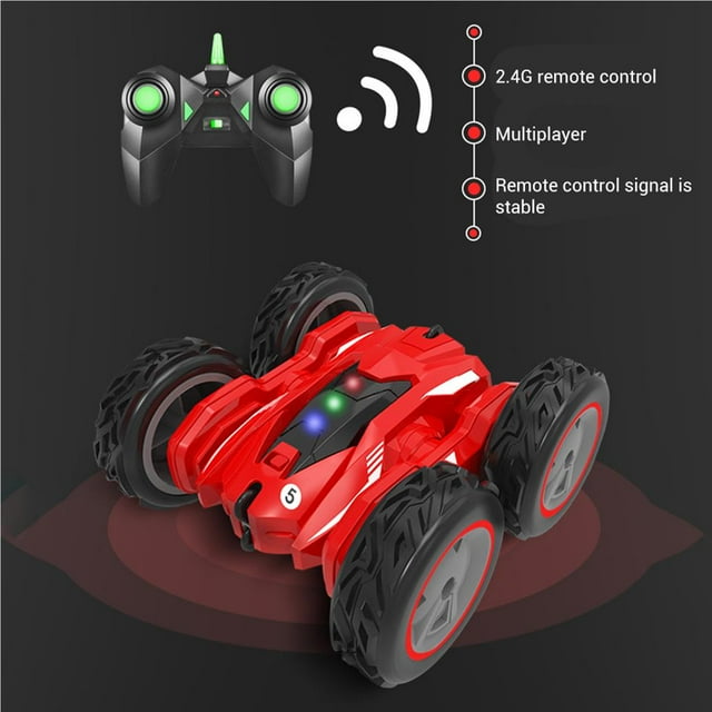 Baohd 2.4Ghz RC Stunt Car for Kids 360 Rotating Double Sided Stunt Car High Speed Toy Car Blue