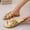 Gold, variant on Women's Round Toe Open-Toe Soft Sole Slippers, Fashionable Casual Indoor Outdoor Lightweight Thin Strap Everyday Footwear Silver 9