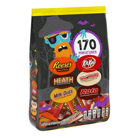 Hershey, Minatures Chocolate Assortment Candy, Halloween, 50.18 oz, Bulk Variety Bag (170 Pieces)
