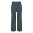 thumbnail image 5 of QHFBli Womens Linen Pants Casual Straight Fit Elastic Waisted Drawsting Trousers with Pockets, 5 of 6