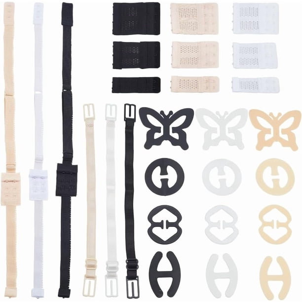 Juego de 42 piezas de accesorios para sujetadores de espalda baja, extensores de tirantes ajustables, correas de hombro de repuesto, clips para tirantes de sujetador de espalda cruzada