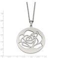 thumbnail image 3 of Collier Pendentif Découpé en Acier Inoxydable Rose 22 Po, 3 of 3