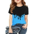 thumbnail image 2 of Jinhomg Kids Casual Summer Tees Boys Girls Cute Color Block Tops Lightweight Comfy Short Sleeve Crew Neck T-Shirts Daily Wear Blue 3 Years, 2 of 6
