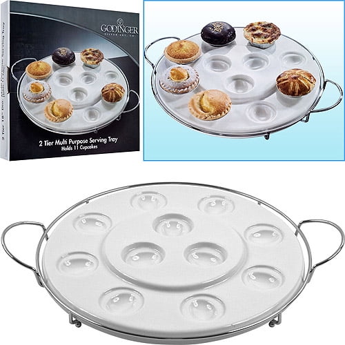 3 Tier Rectangular Food Dessert Cake Server Platter Display Tray Stand Godinger 