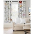 thumbnail image 2 of Pastoral Botanical Butterfly Blackout Curtains for Bedroom/Living Room, Thermal Insulated Kitchen Curtains, Spring Floral Watercolor Grommet Darkening Window Treatment Drapes 52"x72"x2, 2 of 8