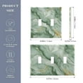 thumbnail image 3 of 2 Gang Light Switch Cover Plate Soft Green Marble Wall Plate Decorate Electrical Outlet Cover Plates 4.56”x4.48”, 3 of 8