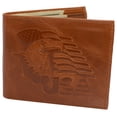 thumbnail image 4 of RFID Blocking Genuine Leather Men's Bifold Logo Debossed Wallets, 4 of 30