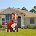 thumbnail image 2 of Amhnf Welcome American Flag Cardinal Bird Flowers Garden Flag For Home Outdoor Garden Yard Decor 12x18 inch, 2 of 5