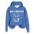 thumbnail image 1 of WEAIXIMIUNG Sweatshirts d'Automne pour Femmes Plus Décontracté Je Veux Dire Imprimé Vache Manches Longues Sweat à Capuche, 1 of 4