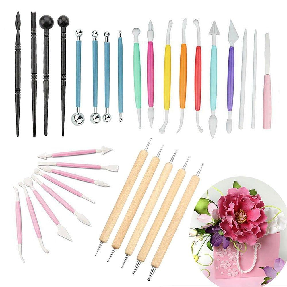 30 Pcs Fondant Cake Decorating Sculpting Modeling Tools, Stylus Pottery