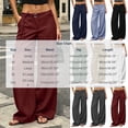 thumbnail image 3 of Edvintorg Pants for Women Trendy Low-Rise Casual Loose Wide Leg Cotton Trouser with Pockets Womens Clothes White XL, 3 of 8