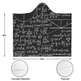thumbnail image 3 of Wearable Blanket,Math Equations Binary Code Blue Pattern Hooded Wearable Sherpa Blanket for Adults & Teens,Winter Poncho Shawl Wrap Cape Thick Warm,50"x60", 3 of 5
