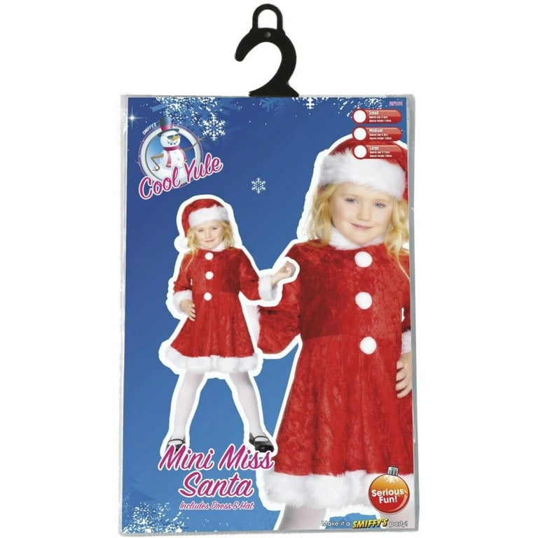 Mini Miss Santa Costume Kids Red White Mini Miss Santa Costume Kids Red White