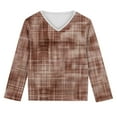 thumbnail image 5 of THDHVS Girls Long Sleeve Shirts,Long Sleeve Shirts for Girls,Girls' V-Neck Print Long-Sleeve Top Kids Pullover Casual Soft Undershirt Brown 3-4 Years, 5 of 8