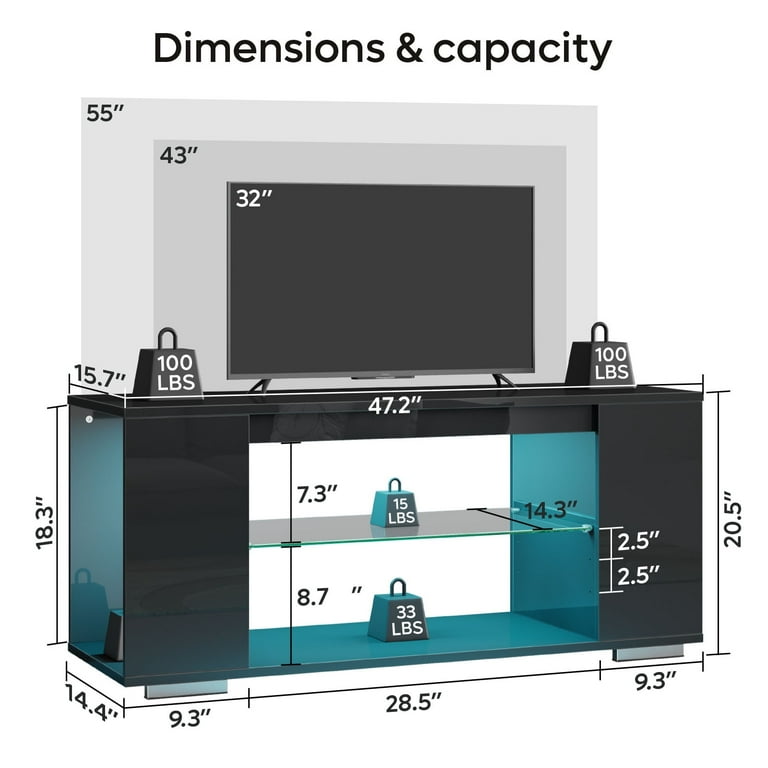 T.V Pinmoco 47'' TV Stand for TVs up to 55