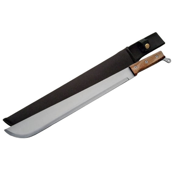 SZCO 21" Machete Full Tang Professional Quality Outdoor Survival Cutting Tool with Leather Sheath Camping Brush Utility Knife