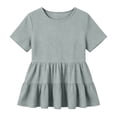 thumbnail image 5 of Uootdi Tiered Ruffle Tops for Women Short Sleeve Round Neck Tees Summer Style Soft Breathable Relaxed Fit Blouses Gift, 5 of 6