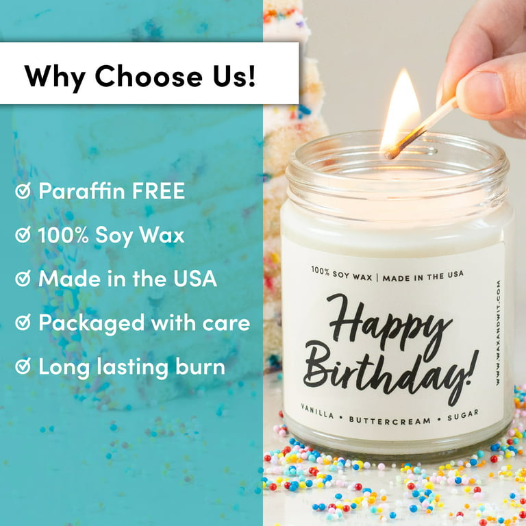 Birthday Scented Candle Gifts for Mom - Vanilla, Sugar, and
