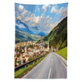 thumbnail image 3 of Ambesonne Landscape Tablecloth Rectangular Table Cover, Road Alps Small Town, 60"x84", Multicolor, 3 of 4
