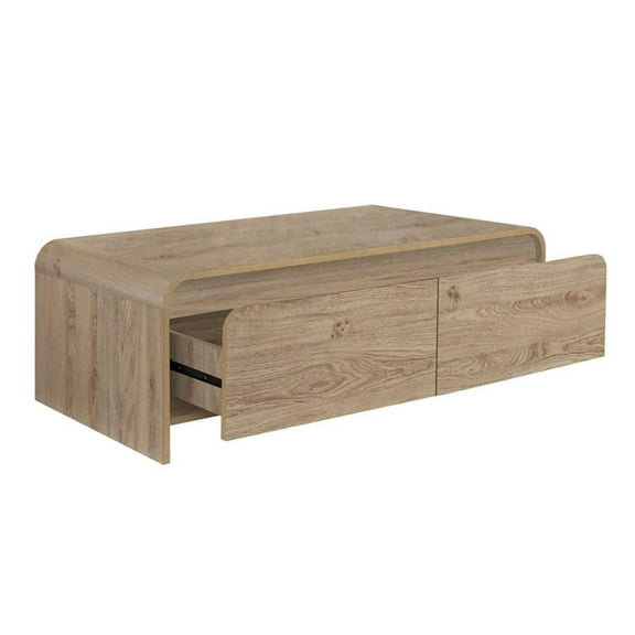 Pemberly Row Modern Wood Coffee Table/Cocktail Table in Natural