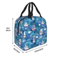 thumbnail image 2 of Yiaed Watercolor Ships Print Insulated Lunch Bag Reusable Cute Tote Lunch Box, Leakproof Cooler Lunch Bags for Work Office Travel School Picnic, 2 of 5