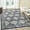 Navy Blue, variant on GlowSol 9' x 12' Large Washable Rugs Vintage Boho Rug Floral Area Rug Non Slip Low Pile Soft Carpet for Living Room Bedroom, Gray