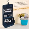 thumbnail image 3 of GeweYeeli Portable Cosmetics Storage Bag Hanging Travel Makeup Bag Foldable Toiletry Organizer Pouch, Navy Blue, 3 of 4