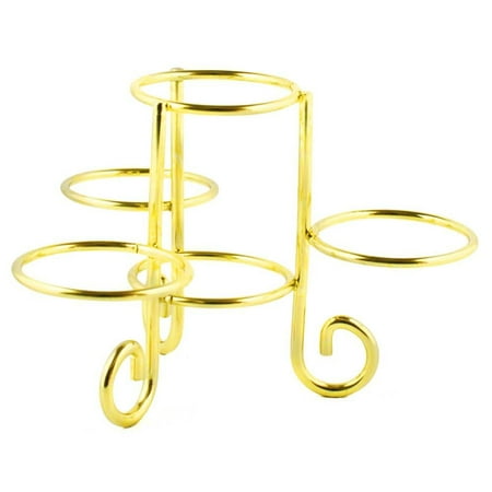 Multiple Holder - Four Eggs Gold Tone Metal Multiple Sphere Holder Display Stand