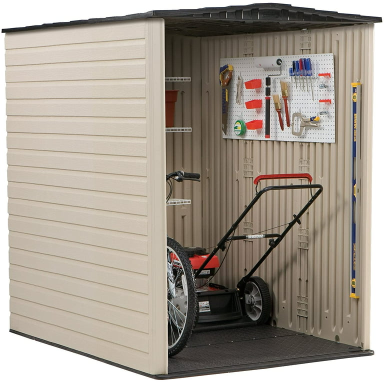 Rubbermaid Outdoor Large Vertical Storage Shed, Resin, 6 ft. 3 in. x 4 ft.  8 in. 