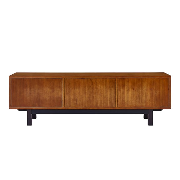 SEI Furniture Welling 63" TV Stand in Dark Tobacco and Black