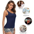 thumbnail image 3 of CARCOS Womens Tank Tops with Built in Shelf Bra Plus Size Basic Stretchy Padded Camisole Casual Layering Tanks Undershirt Navy M, 3 of 4