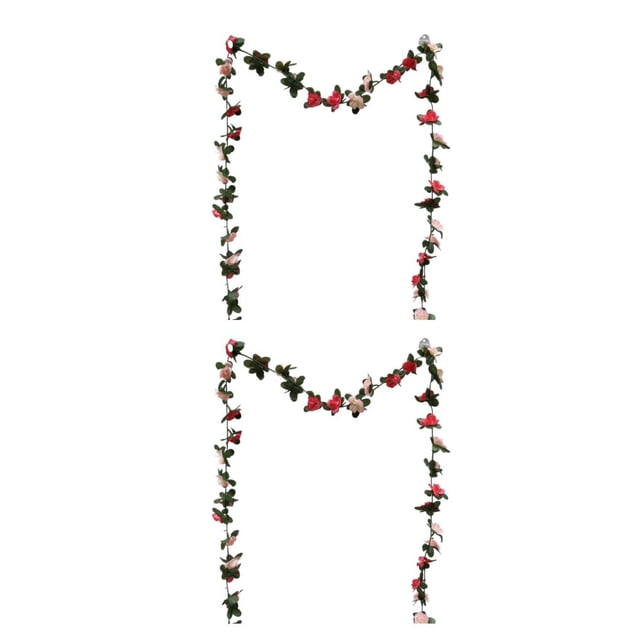 Atmósfera romántica con enredaderas de flores simuladas Bewildely Rosa claro+rosa intenso 45 rosas 2Conjunto