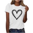 thumbnail image 1 of Hyknon Hauts pour Femmes Été Mode Imprimé Amour Décontracté Manches Courtes Chandail-Over Doux Polyvalent pour Sortir, 1 of 4