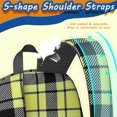 thumbnail image 5 of Yellow and Black Checkered Pattern 17" School Backpacks for Teens,Waterproof Oxford Fabric,S-Shape Padded Straps for School,Travel,Hiking,Camping, 5 of 6
