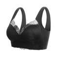 thumbnail image 2 of Seamless Pads Wire Free Beauty Back Lady Bra  Lace Net Wide Shoulder Straps Vest Bra Skin Color 3XL, 2 of 13