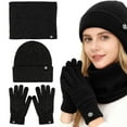 thumbnail image 2 of Rirool Winter 3 in 1 Scarf Hat Glove Set for Men Women, Knitted Beanie Hat, Touch Screen Gloves, Fleece Lined Neck Warmer for Cold Weather, 2 of 9