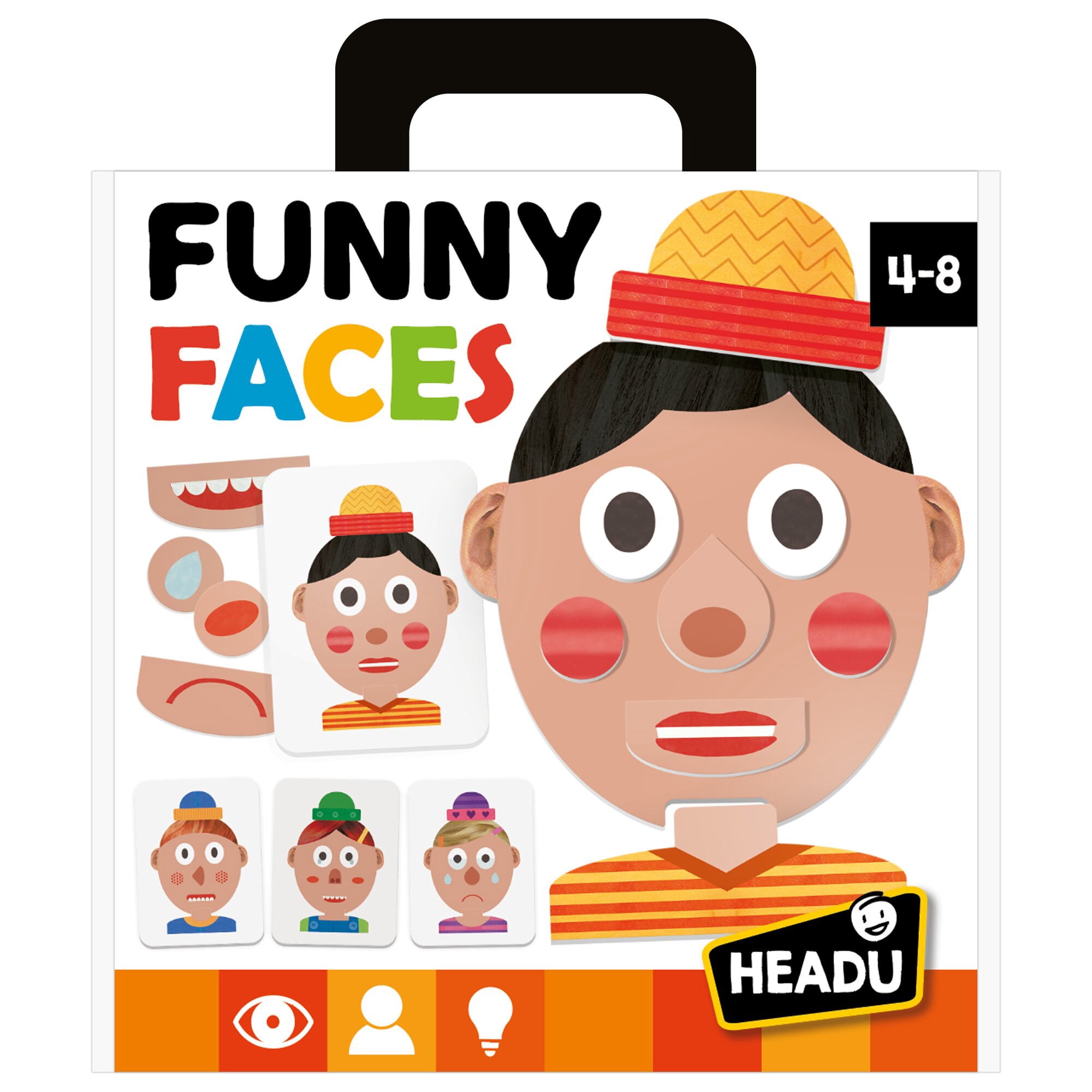 Headu: Funny Faces - Bingo Game, Creativity That Makes You Laugh, Recognize Emotions & Facial Expressions, Memory & Imagination, Kids 4+, 1-4 Players