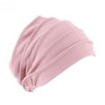 thumbnail image 4 of Gorro turbante elástico para mujer, gorro holgado para dormir, gorro plisado de algodón, gorro de quimioterapia, turbante africano para cabello largo y rizado, 4 of 5