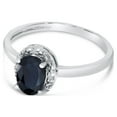thumbnail image 3 of 10k White Gold Oval Sapphire And Diamond Ring, 3 of 8