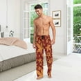 thumbnail image 3 of Men's Pajama Pants with Pockets Sleepwear Lounge Pants Stretch Casual Colorful Autumn Leafs Thanksgiving, 3 of 7