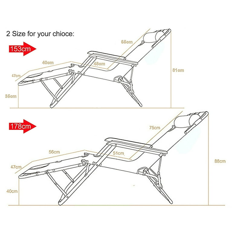 UBesGoo Folding Chaise Lounge Chair Patio Outdoor Pool Beach Lawn