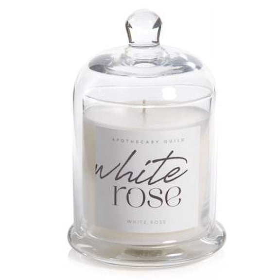 White Rose Zodax Apothecary Guild 10 Ounce Scented Jar Candle with Dome