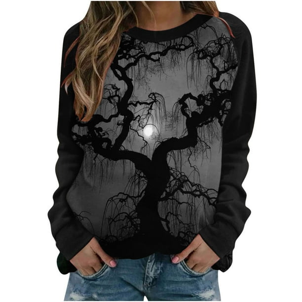 Camisas Para Mujer Camisetas de Gran Tamaño Manga Larga Cosplay Impreso Cuello Redondo Casual Pullover Tops Odeerbi ODB135199