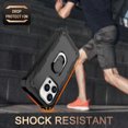 thumbnail image 2 of Phone Case for iPhone 14 Pro, 3 In 1 Cover with Ring Holder Kickstand Hybrid Shockproof Military Grade Protective Hard PC Soft Silicone Case for iPhone 14 Pro for Women Men, Black/Black, 2 of 5
